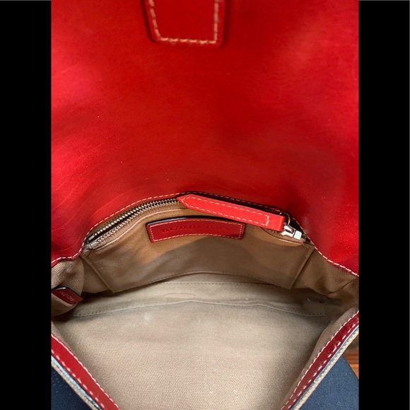 BURBERRY Red Henham House Check Canvas Crossbody - Picture 6 of 8